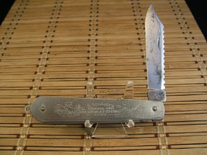 GEORGE SCHRADE KNIFE CO. U.S.A. VIN. 1928-46 HUNTING & FISHING LOCKBACK STAINLESS STEEL POCKET KNIFE