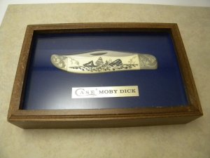 Case XX Stainless USA 3 Dot (1977) W165 SSP SAB Scrimshawed Bone Moby Dick Folding Hunter Knife  