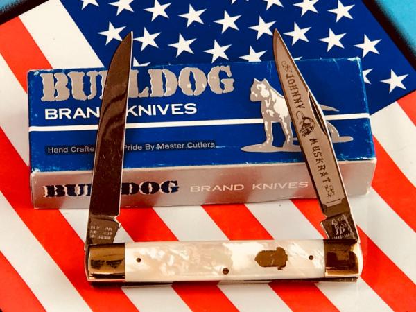 4th Gen Bulldog "Johnny Muskrat", Muskrat Knife w/ Super Fiery Mother of Pearl Handles 4th Gen Bulldog "Johnny Muskrat", Muskrat Knife w/ Super Fiery Mother of Pearl Handles