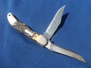 Schrade + USA 227UH Uncle Henry Staglon Folding Hunter Knife.    Very Sharp!!!   Made in the USA!!! 