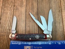 Henckels by Boker 4 Blade Stockman Red Pick Bone 4” OAL. Henckels by Boker 4 Blade Stockman Red Pick Bone 4” OAL.