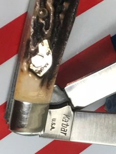 Ka-Bar ka bar Dog Head Large Trapper knife -Gnarly Thick Stag Handles -Collector Piece.. NOS & Mint Ka-Bar ka bar Dog Head Large Trapper knife -Gnarly Thick Stag Handles -Collector Piece.. NOS & Mint