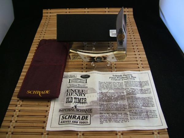 SCHRADE+ USA LTD. EDITION HERITAGE GENUINE STAG MINT LOCK BACK POCKET KNIFE, BOX, FELT CASE & PAPERS SCHRADE+ USA LTD. EDITION HERITAGE GENUINE STAG MINT LOCK BACK POCKET KNIFE, BOX, FELT CASE & PAPERS
