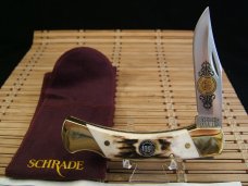 SCHRADE+ USA LTD. EDITION HERITAGE GENUINE STAG MINT LOCK BACK POCKET KNIFE, BOX, FELT CASE & PAPERS SCHRADE+ USA LTD. EDITION HERITAGE GENUINE STAG MINT LOCK BACK POCKET KNIFE, BOX, FELT CASE & PAPERS