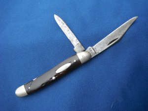 Vintage 1940-64 Case XX Slimline Trapper 2-Blade Bone Handle Pocket Knife