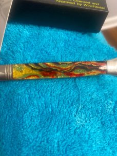 1992 Winchester 1001 1/2 Christmas tree colored handle Fishtail With A single Blade Brand new in box 1992 Winchester 1001 1/2 Christmas tree colored handle Fishtail With A single Blade Brand new in box