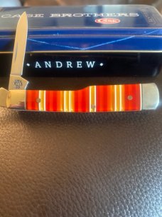New Case Brothers Cutlery USA R215 SS Candy Striped Gunstock With Nickel Silver Bolsters & 2 Blades New Case Brothers Cutlery USA R215 SS Candy Striped Gunstock With Nickel Silver Bolsters & 2 Blades