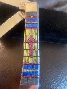 Brand New Case XX USA 6254SS Stained Glass Bone Trapper "The Cross" With Two stainless steel blade Brand New Case XX USA 6254SS Stained Glass Bone Trapper "The Cross" With Two stainless steel blade