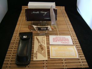 SCHRADE+ USA UNCLE HENRY LB8 PAPA BEAR LOCKBACK FOLDING POCKET KNIFE W/BOX,  SHEATH, SLEEVE & PAPERS
