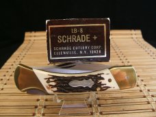 SCHRADE+ USA UNCLE HENRY LB8 PAPA BEAR LOCKBACK FOLDING POCKET KNIFE W/BOX, SHEATH, SLEEVE & PAPERS SCHRADE+ USA UNCLE HENRY LB8 PAPA BEAR LOCKBACK FOLDING POCKET KNIFE W/BOX, SHEATH, SLEEVE & PAPERS