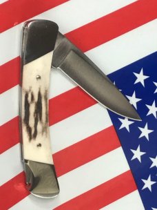 Buck 501 Single Blade Lockback w/ Great Stag Handles -USA & NOS Buck 501 Single Blade Lockback w/ Great Stag Handles -USA & NOS