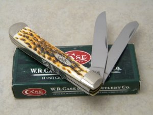 Case XX USA 2008 Amber Bone 6254 SS Trapper Knife in Box