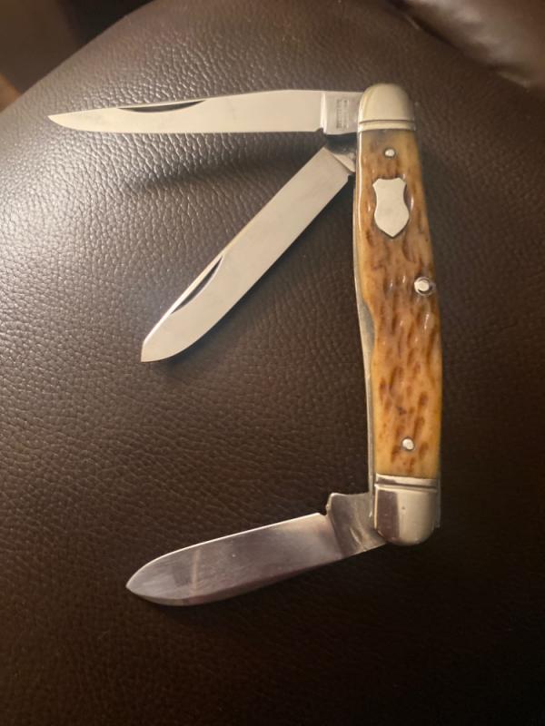 1940-57 Western Boulder Co Vintage Bone Handle Stockman With Three Blades In near mint to mint shape 1940-57 Western Boulder Co Vintage Bone Handle Stockman With Three Blades In near mint to mint shape