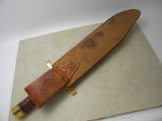 Randall Model 12-11" Thorpe Bowie 1970's Fixed Blade Knife w/ Johnson Rough Back Sheath 