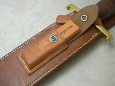 Randall Model 12-11" Thorpe Bowie 1970's Fixed Blade Knife w/ Johnson Rough Back Sheath 