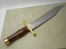 Randall Model 12-11" Thorpe Bowie 1970's Fixed Blade Knife w/ Johnson Rough Back Sheath 