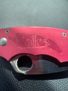 Spyderco Salsa Red handle Single Blade Made In Tapie Tiawan Spyderco Salsa Red handle Single Blade Made In Tapie Tiawan