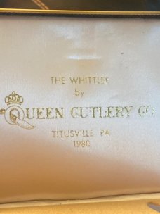 1980 THE WHITTLER BY QUEEN CUTLERY CO Bone Handle With Nickel Silver Bolster 3 Stainless Blades LE 1980 THE WHITTLER BY QUEEN CUTLERY CO Bone Handle With Nickel Silver Bolster 3 Stainless Blades LE