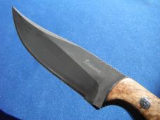 Custom Barry Dawson Fixed Blade Hunting, Camping, Knife Mosaic Pins Maple Burl Handle & Kydex Sheath Custom Barry Dawson Fixed Blade Hunting, Camping, Knife Mosaic Pins Maple Burl Handle & Kydex Sheath