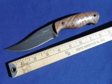 Custom Barry Dawson Fixed Blade Hunting, Camping, Knife Mosaic Pins Maple Burl Handle & Kydex Sheath Custom Barry Dawson Fixed Blade Hunting, Camping, Knife Mosaic Pins Maple Burl Handle & Kydex Sheath