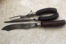 RUSSELL GREEN RIVER WORKS BOWIE FUR TRADE 3 PIECES CARVING