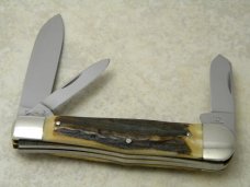 Hen & Rooster Bertram Cutlery Rostfrei Solingen Germany 163 DS Stag Coke Bottle Knife c.1994 Hen & Rooster Bertram Cutlery Rostfrei Solingen Germany 163 DS Stag Coke Bottle Knife c.1994
