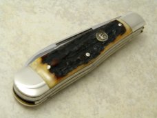 Hen & Rooster Bertram Cutlery Rostfrei Solingen Germany 163 DS Stag Coke Bottle Knife c.1994 Hen & Rooster Bertram Cutlery Rostfrei Solingen Germany 163 DS Stag Coke Bottle Knife c.1994