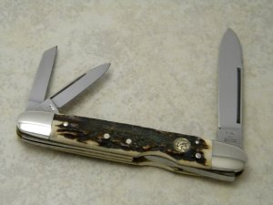Hen & Rooster Bertram Cutlery Rostfrei Solingen Germany 103 DS Stag Lockback Whittler Knife