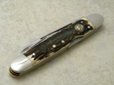 Hen & Rooster Bertram Cutlery Rostfrei Solingen Germany 103 DS Stag Lockback Whittler Knife Hen & Rooster Bertram Cutlery Rostfrei Solingen Germany 103 DS Stag Lockback Whittler Knife