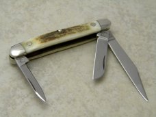 Hen & Rooster Bertram Cutlery Rostfrei Solingen Germany 303 DS Stag Tiny Stockman Knife