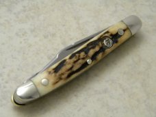 Hen & Rooster Bertram Cutlery Rostfrei Solingen Germany 303 DS Stag Tiny Stockman Knife