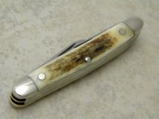Hen & Rooster Bertram Cutlery Rostfrei Solingen Germany 303 DS Stag Tiny Stockman Knife