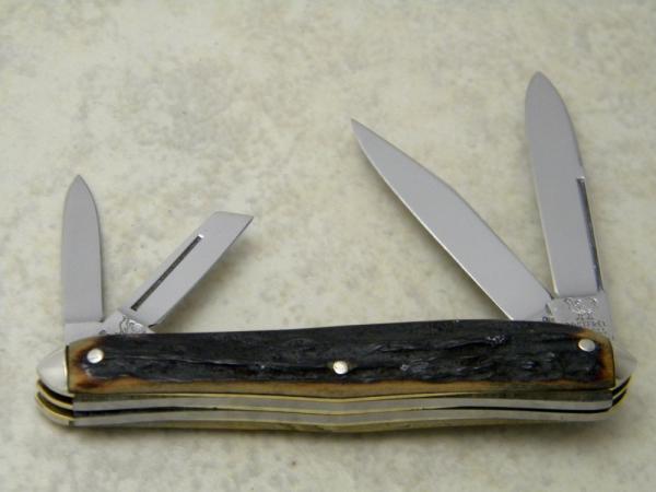 Hen & Rooster Bertram Cutlery Rostfrei Solingen Germany 234 DS Stag 4 Blade Whittler Knife Hen & Rooster Bertram Cutlery Rostfrei Solingen Germany 234 DS Stag 4 Blade Whittler Knife