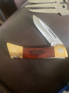 Case XX • USA • XX CHanger Wood Handle With Brass Bolsters & 4 InterChangeable Blades & Learhe Sheat Case XX • USA • XX CHanger Wood Handle With Brass Bolsters & 4 InterChangeable Blades & Learhe Sheat