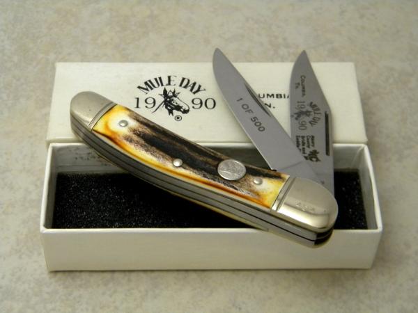 Colonel Coon W Germany (Boker) Stag 1990 Mule Day Columbia, TN Copperhead Knife in Box Colonel Coon W Germany (Boker) Stag 1990 Mule Day Columbia, TN Copperhead Knife in Box