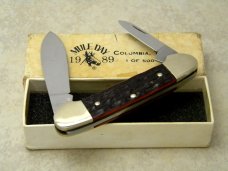 Colonel Coon W Germany (Boker) Red Bone 1989 Mule Day Columbia, TN Canoe Knife in Box