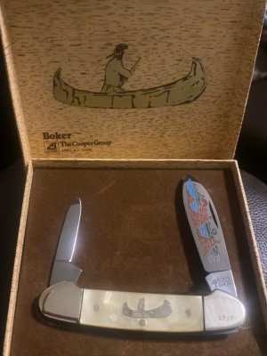 1977 Boker Tree Brand Solingen Germany Imported Limited Edition American Indian Canoe Knife NIB