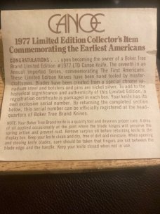 1977 Boker Tree Brand Solingen Germany Imported Limited Edition American Indian Canoe Knife NIB 1977 Boker Tree Brand Solingen Germany Imported Limited Edition American Indian Canoe Knife NIB