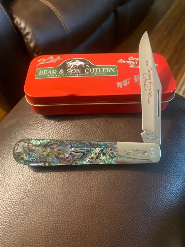 Brand New Bear & Son Cutlery Abalone Granddaddy Barlow Limited Edition #66 of 250 New In Tin Brand New Bear & Son Cutlery Abalone Granddaddy Barlow Limited Edition #66 of 250 New In Tin