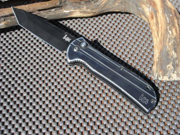 Discontinued Automatic Heckler & Koch Entourage  Folding Knife 14701 Edge Tanto Blade USA Auto Knife