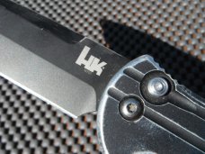 Discontinued Automatic Heckler & Koch Entourage  Folding Knife 14701 Edge Tanto Blade USA Auto Knife