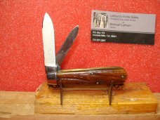 RUSSELL USA (CURVED) TURNERS FALLS,MA 1875-1941 3 3/8" JACK KNIFE BROWN BONE HANDLES RUSSELL USA (CURVED) TURNERS FALLS,MA 1875-1941 3 3/8" JACK KNIFE BROWN BONE HANDLES