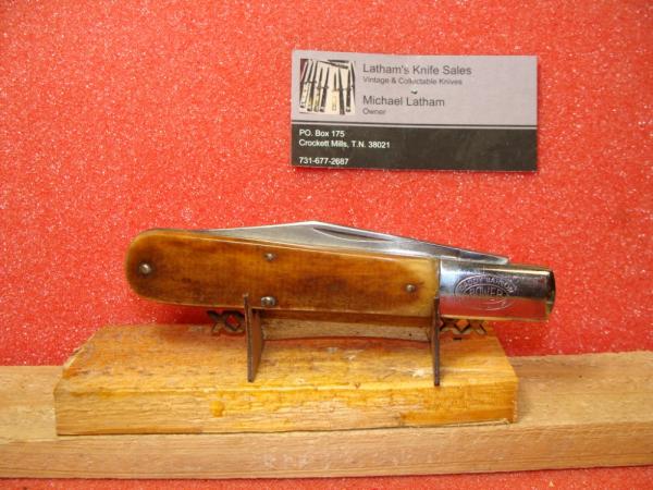 F.A. BOWER IMPLEMENT CO. GERMANY 1950-80 DADDY BARLOW 5" BROWN SAW CUT BONE HANDLES