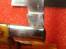 F.A. BOWER IMPLEMENT CO. GERMANY 1950-80 DADDY BARLOW 5" BROWN SAW CUT BONE HANDLES
