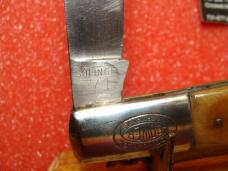 F.A. BOWER IMPLEMENT CO. GERMANY 1950-80 DADDY BARLOW 5" BROWN SAW CUT BONE HANDLES