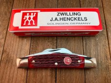 Henckels Made by Boker Red Pin Feather Jigged 4 Blade Congress Henckels Made by Boker Red Pin Feather Jigged 4 Blade Congress