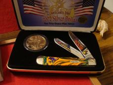 Case Trapper US Mint Gold Plated Silver Dollar Limited Edition Set #018