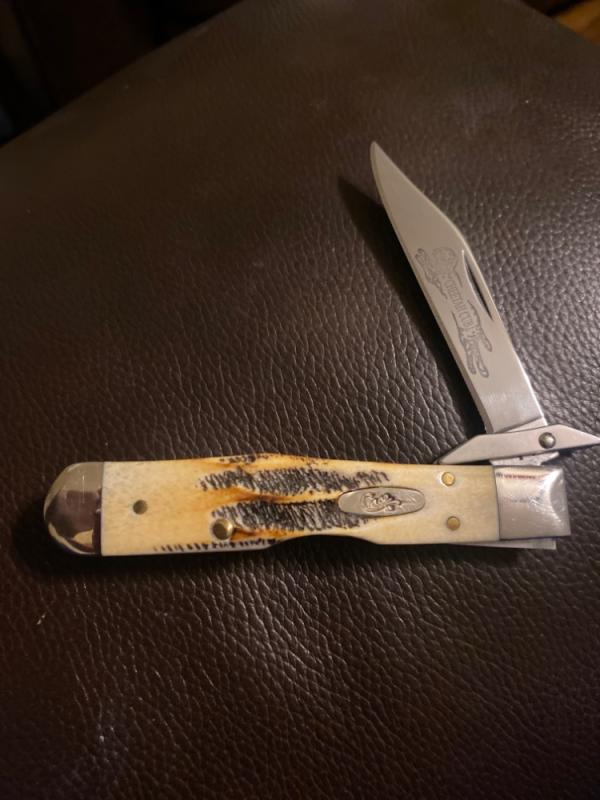 New Case XX 6.511 1/2L SS BoneStag Cheetah Cub With Nickel silver Bolsters & A Single Blade New Case XX 6.511 1/2L SS BoneStag Cheetah Cub With Nickel silver Bolsters & A Single Blade