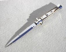NEW 11" BELTRAME AUTO  ( PICKLOCK )  ITALIAN STILETTO GENUINE STAG SOLID NICKEL-SILVER BOLSTERS