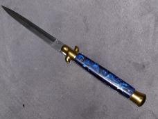 11" Blue Asian stiletto with brass bolsters. 